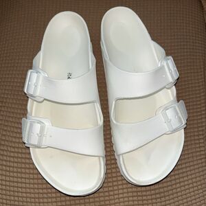 BIRKENSTOCK Arizona WHITE Eva Slides BIRKS shoes size 44 11/11.5 UNISEX